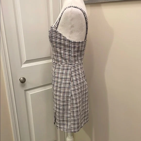 Abercrombie & Fitch Tweed plaid Navy and White Mini Dress - Picture 7 of 14
